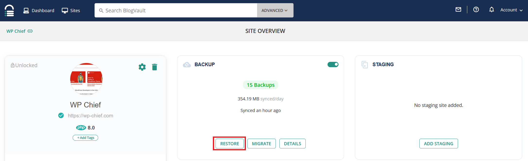 WordPress Backup and Restore