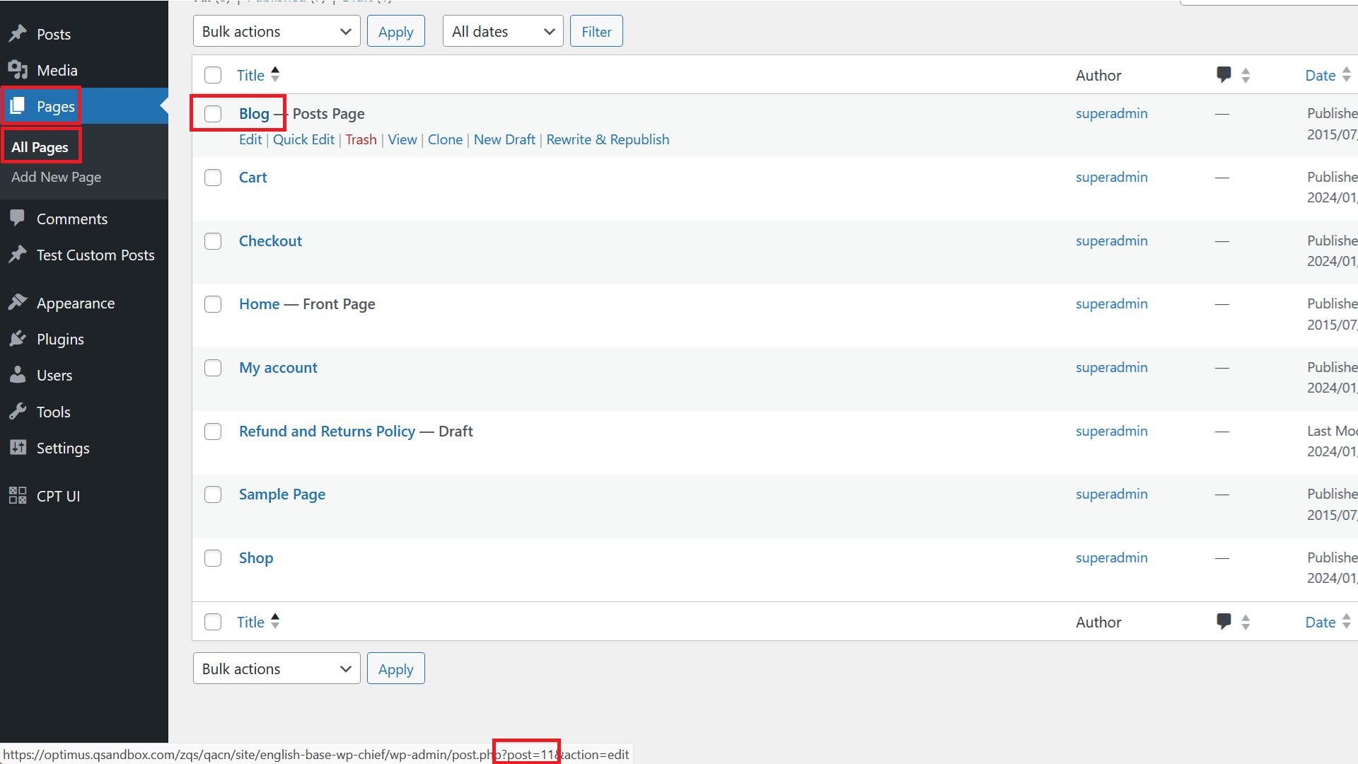 Page ID WordPress
