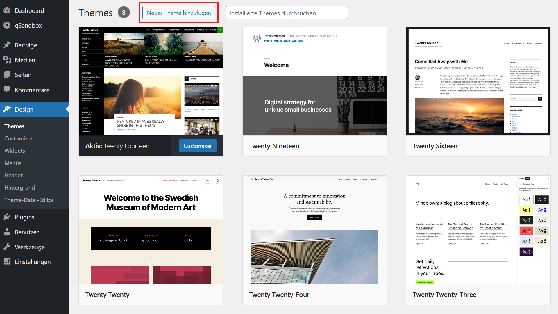 WordPress Theme Hochladen