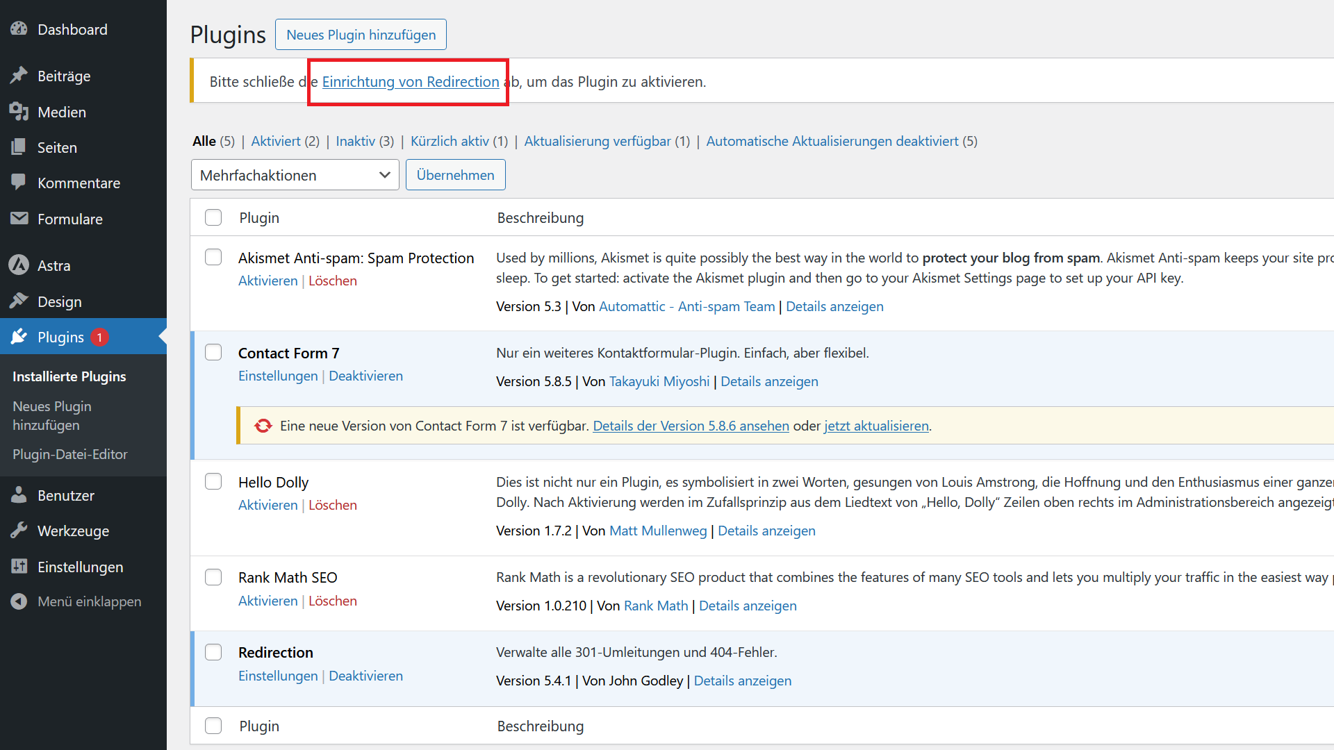 WordPress 301 Weiterleitung