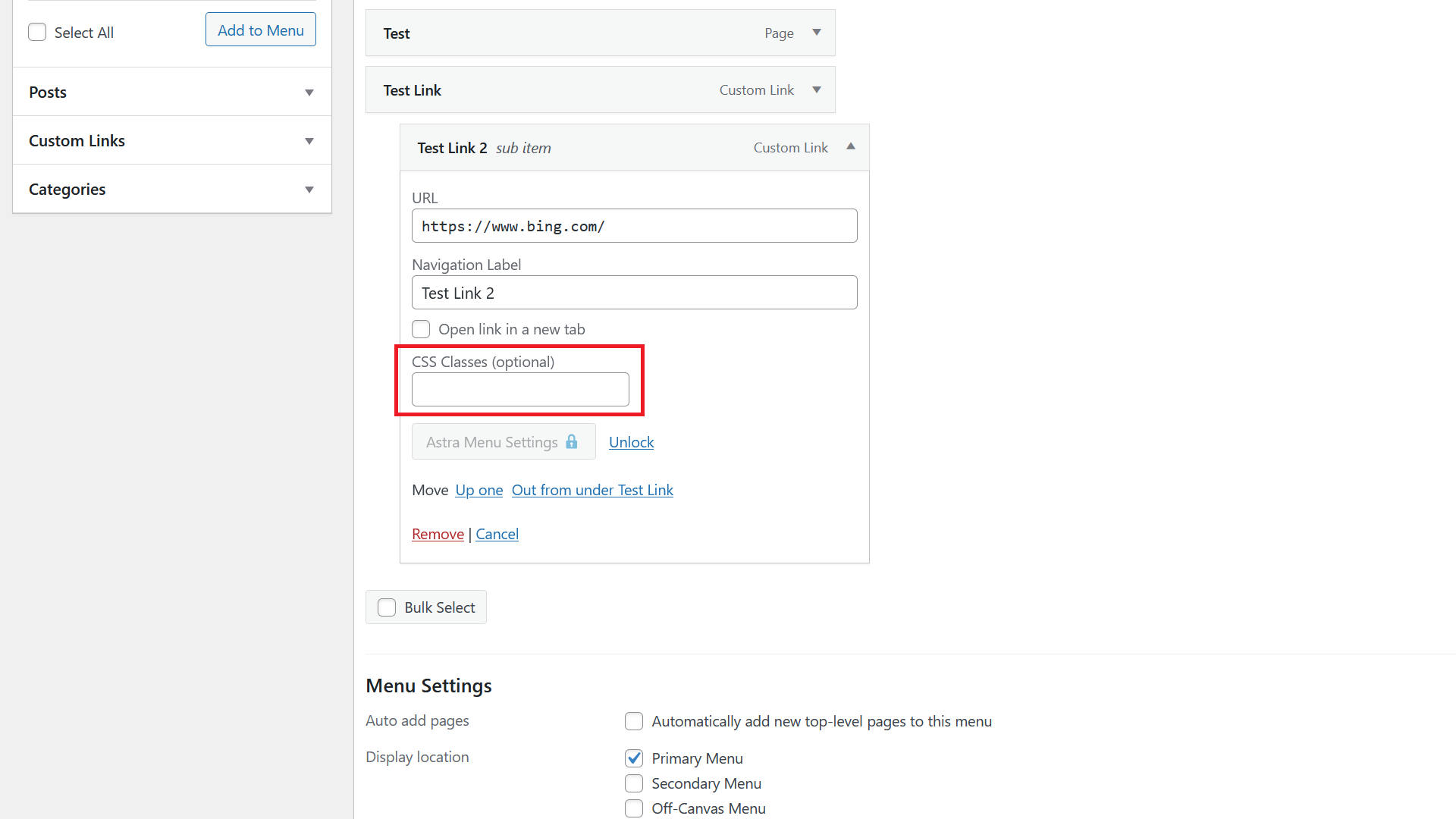 Drop Down Menu WordPress