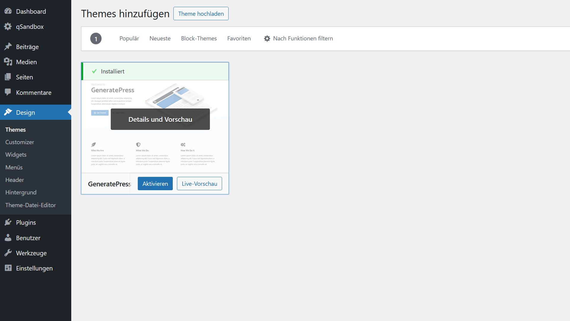 WordPress Theme Installieren